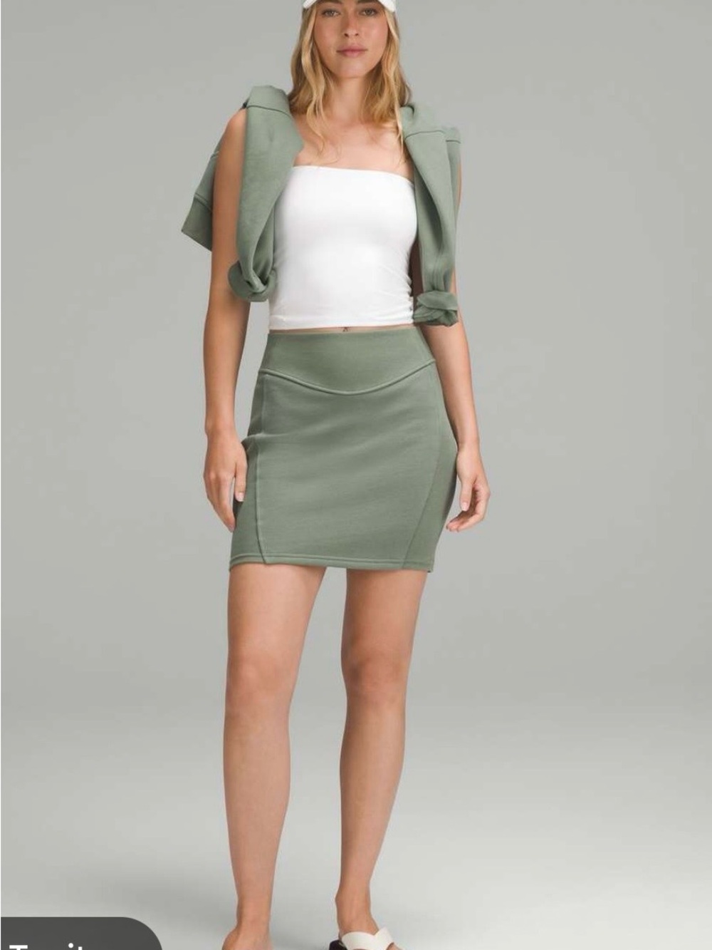 Lululemon Olive Green High-Rise Mini Skirt - Women's Stretch Knit